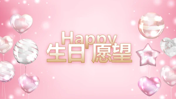 粉色生日快乐生日派对纪念册电子相册动态PPT
