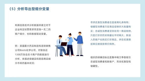 简约蓝色效果客户细分客户关系管理营销策划PPT模板