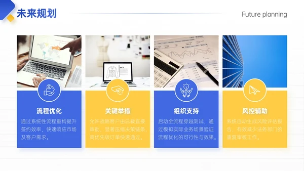 蓝黄色简约风试用期员工转正答辩PPT模板