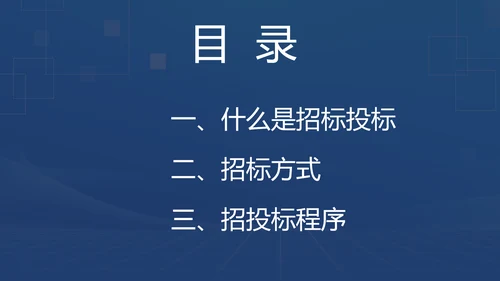 蓝色商务风招投标基础知识PPT模板