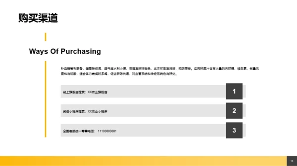 黄色创意食品健康产品手册PPT案例