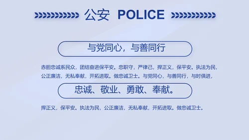 蓝色大气警察年终工作总结述职报告动态PPT模板