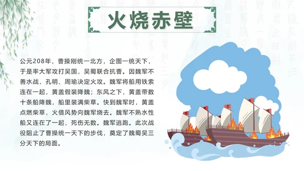 绿色中国风水墨幼儿寓言故事课件班会带内容PPT模板