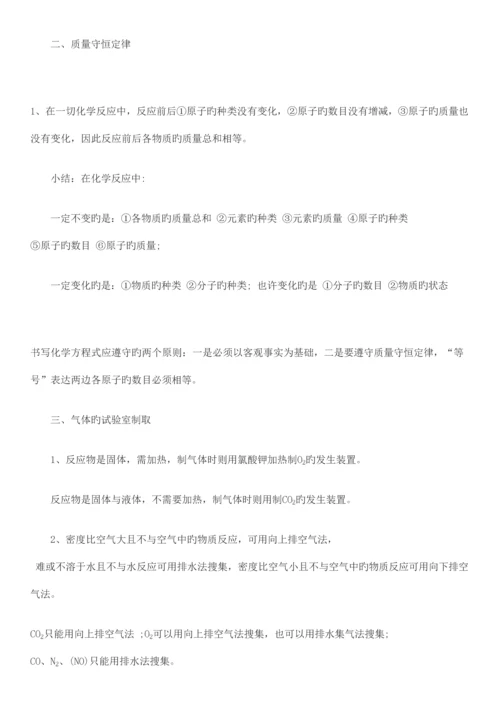 2023年初三化学上册纯知识点.docx