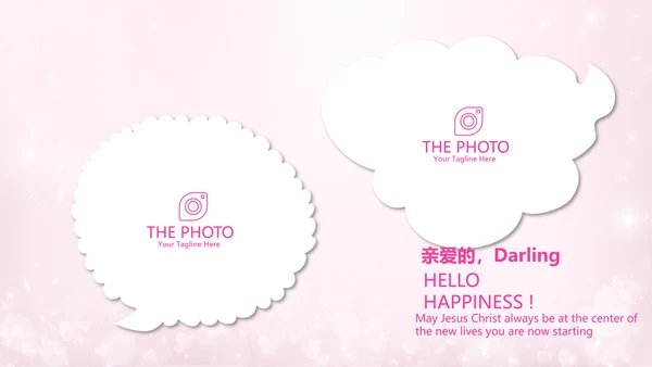 粉色精美今天我满月啦电子相册PPT动态模板