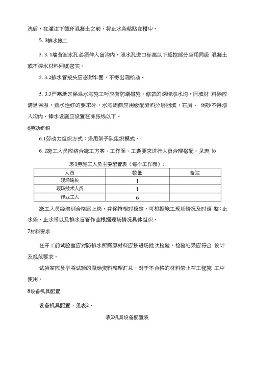 隧道防、排水施工专项方案