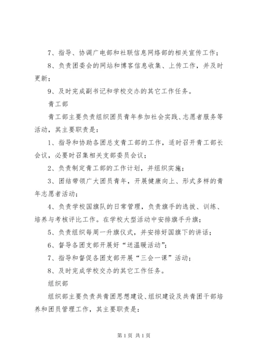 学校团委会机构设置及干部职责.docx