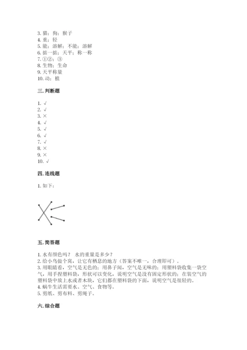 教科版一年级下册科学期末测试卷（黄金题型）.docx