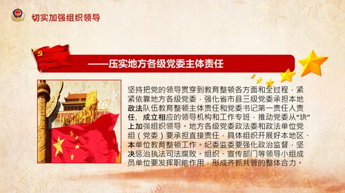 学习全国政法队伍教育整顿专题党课PPT模板