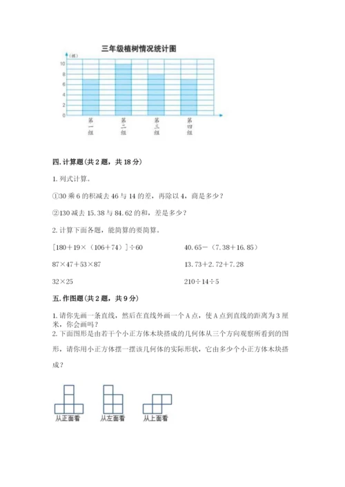 苏教版小学四年级上册数学期末卷【达标题】.docx