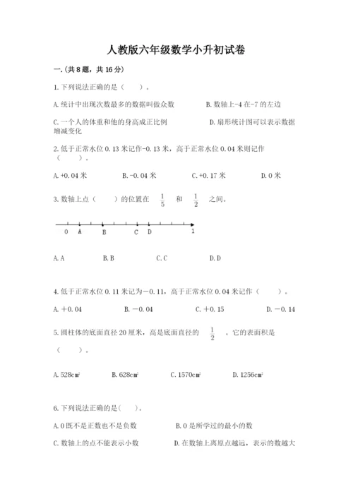 人教版六年级数学小升初试卷附答案（典型题）.docx