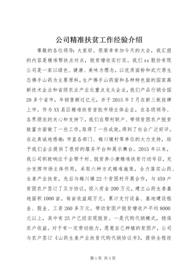 公司精准扶贫工作经验介绍.docx