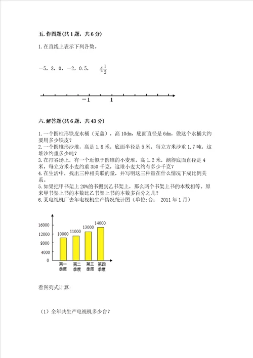 小学六年级下册数学期末测试卷附参考答案完整版