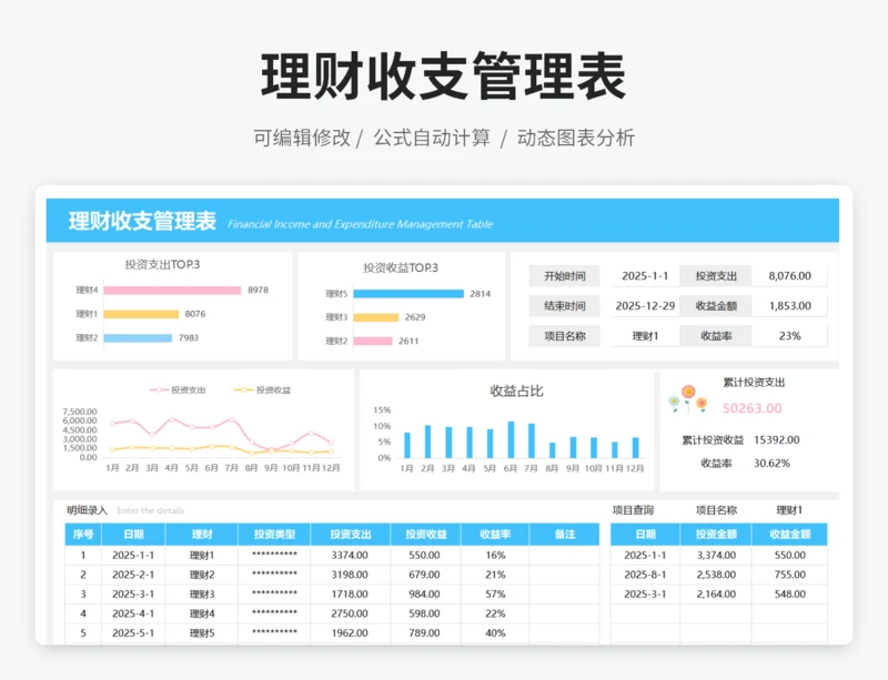 理财收支管理表