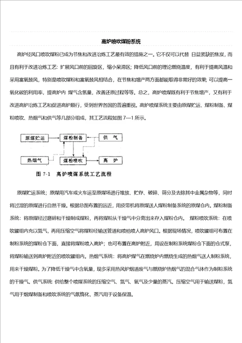 高炉喷吹煤粉系统