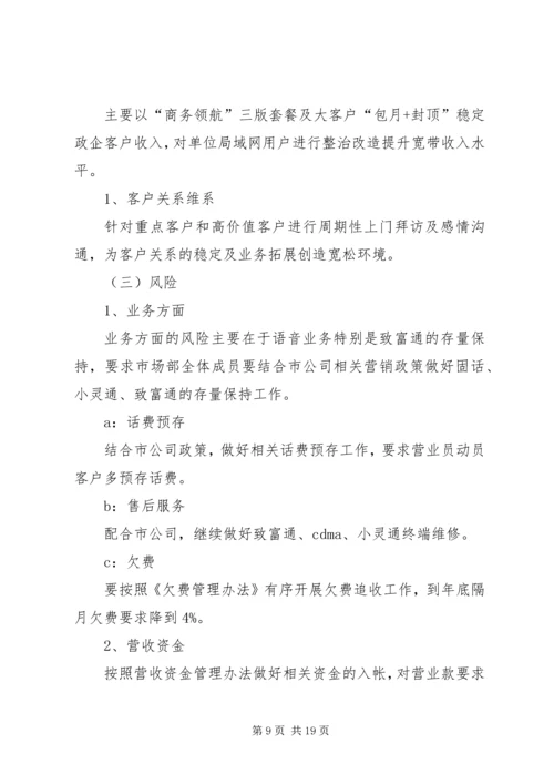 电信分公司XX年工作总结及XX年工作计划.docx