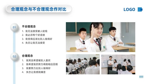 蓝色微粒体情绪ABC理论PPT模板宣传PPT动态PPT