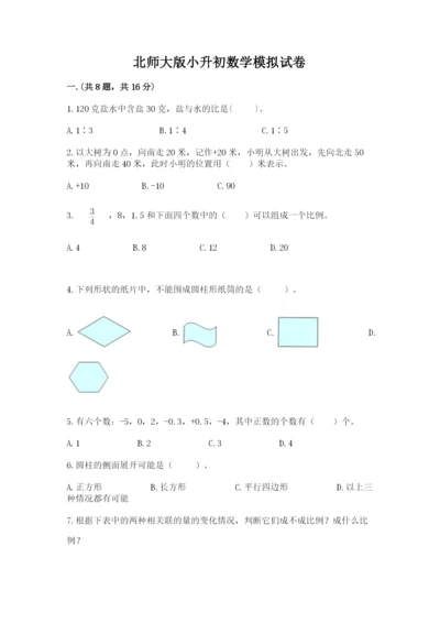 北师大版小升初数学模拟试卷（培优）.docx