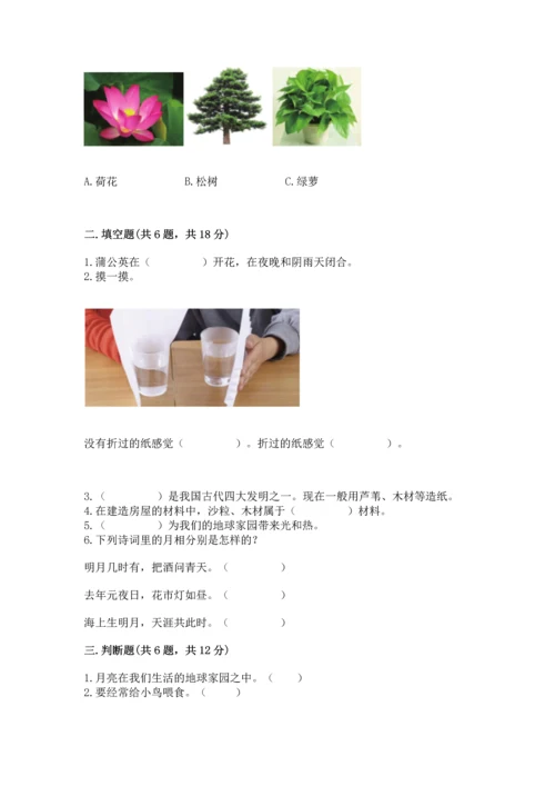 教科版科学二年级上册《期末测试卷》带答案（新）.docx