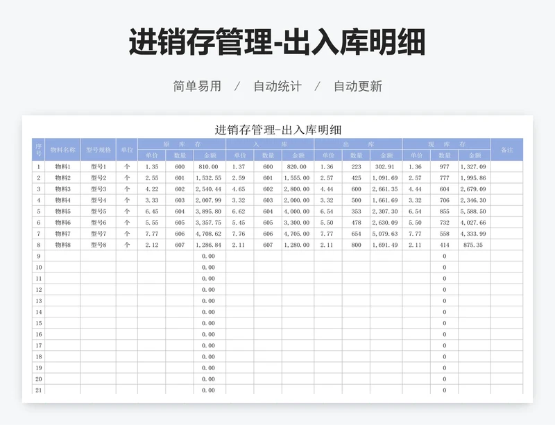 进销存管理-出入库明细
