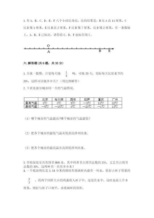 重庆市涪陵区六年级下册数学期末测试卷完整答案.docx