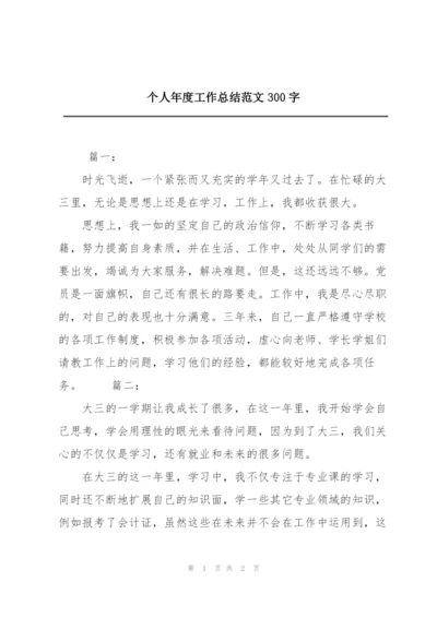 个人年度工作总结范文300字.docx