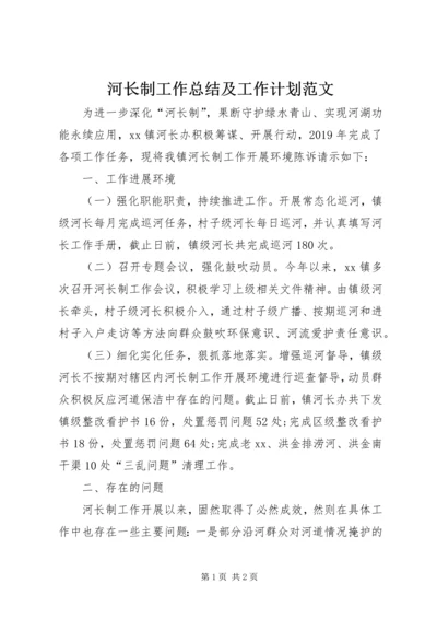 河长制工作总结及工作计划范文.docx