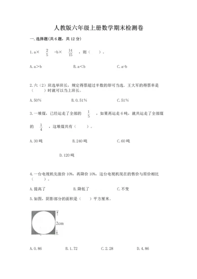 人教版六年级上册数学期末检测卷精品【考点梳理】.docx