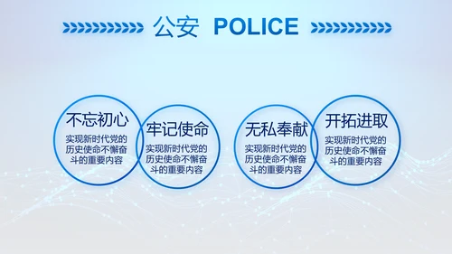 蓝色大气公安信息化建设动态PPT模板