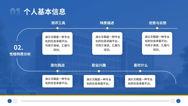 蓝色简约风大学生职业生涯规划大赛