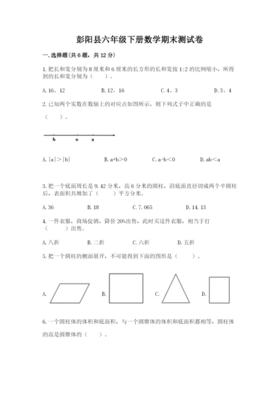 彭阳县六年级下册数学期末测试卷（基础题）.docx