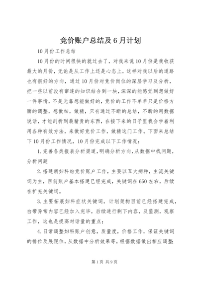 竞价账户总结及6月计划 (3).docx