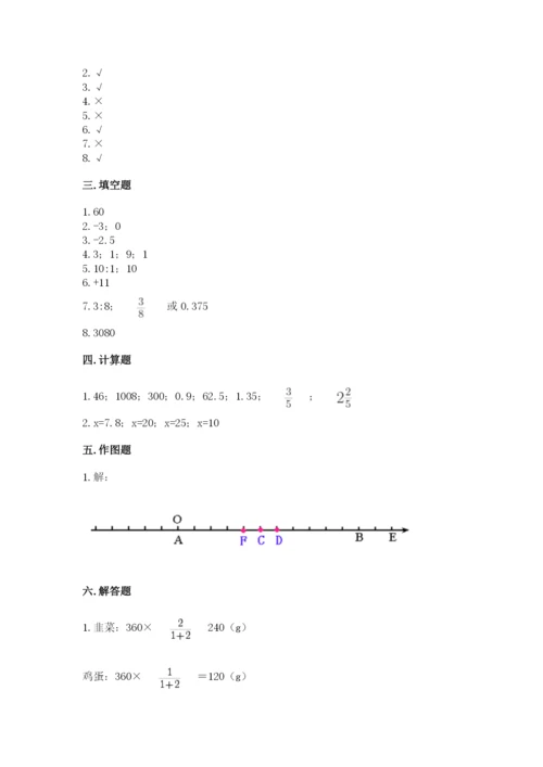 人教版六年级下册数学期末测试卷附答案【a卷】.docx