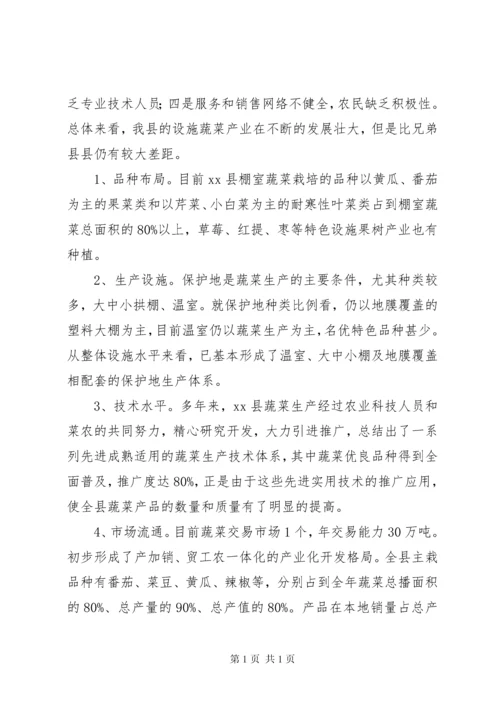 关于县设施蔬菜产业发展情况调研报告.docx