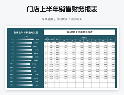 门店上半年销售财务报表