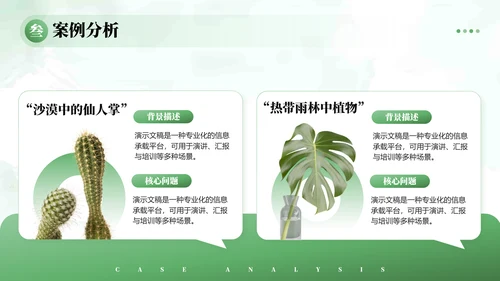 绿植水彩小清新教学通用PPT模板