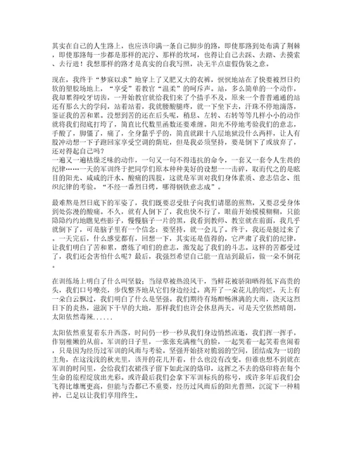 军训心得体会大学生2000字5篇