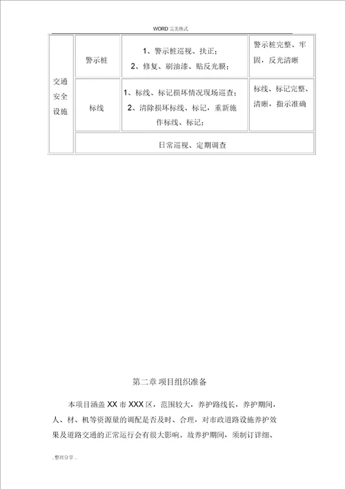 市政道路设施维护工程施工设计方案