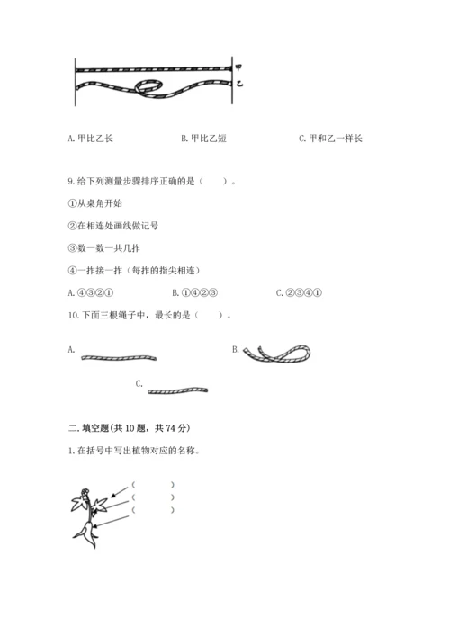 教科版科学一年级上册期末测试卷及答案（最新）.docx