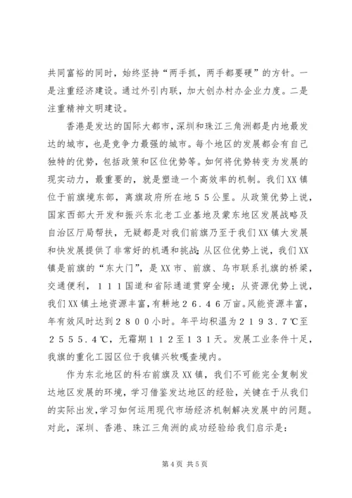 参加西部地区千名乡（镇）干部赴外地学习考察.docx