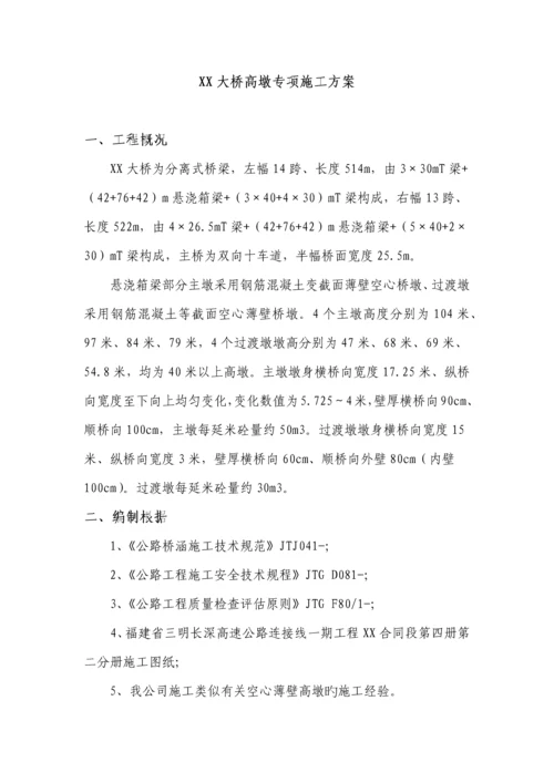 大桥空心薄壁高墩专项综合施工专题方案.docx