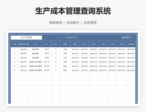 生产成本管理查询系统