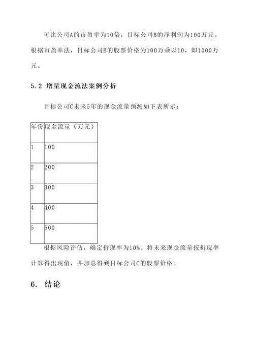 融资租赁公司股权定价方案