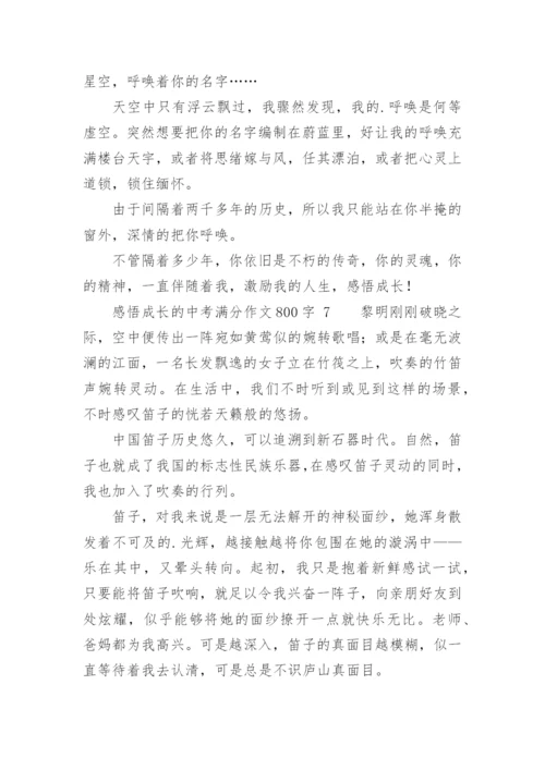 感悟成长的中考满分作文800字.docx