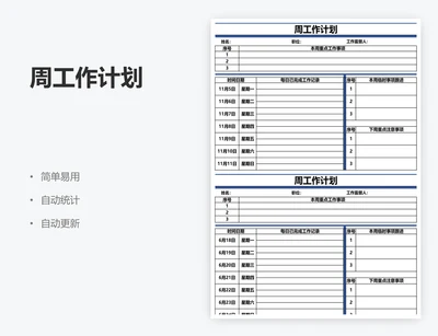 周工作计划