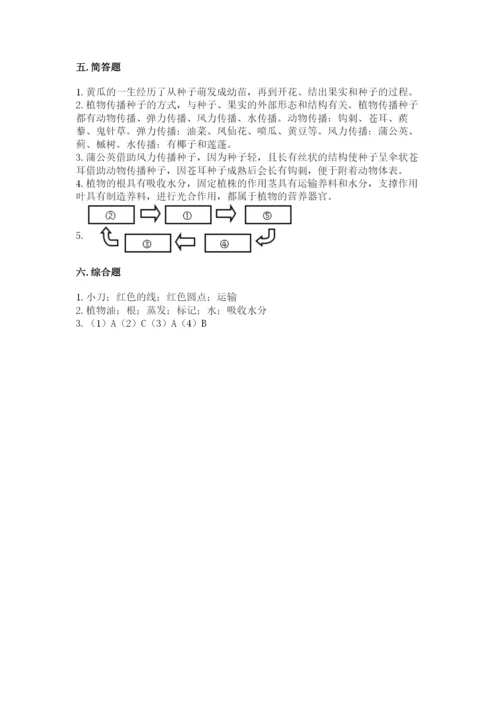 科学四年级下册第一单元植物的生长变化测试卷精品（考点梳理）.docx