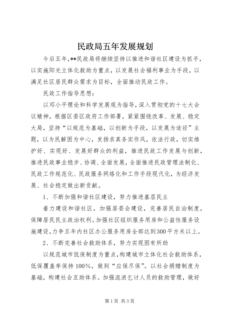 民政局五年发展规划.docx