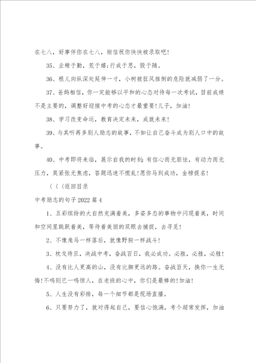 中考励志的句子20224篇