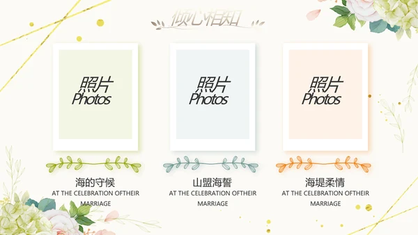 唯美我们结婚啦婚礼纪念册相册PPT
