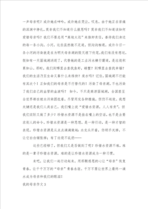 我的母亲作文精选15篇